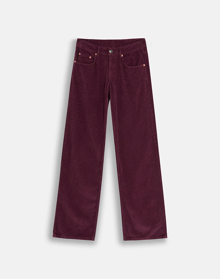 Image of Low Rise Parallel Trouser in Corduroy Burgundy