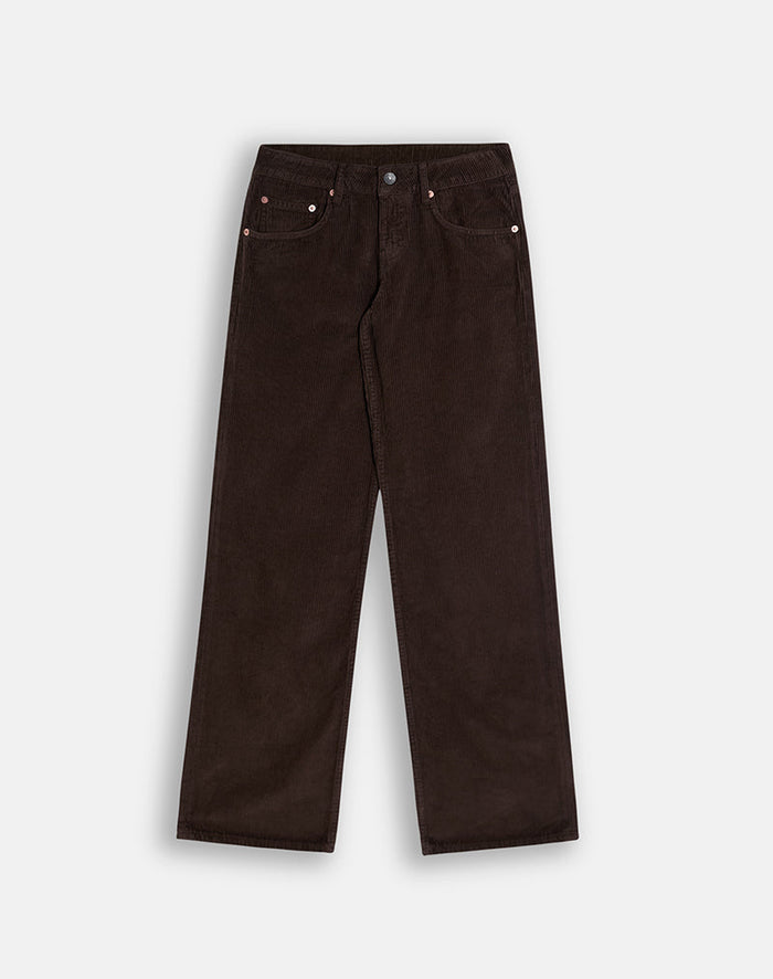 Image of Low Rise Parallel Trouser in Corduroy Chocolate Brown