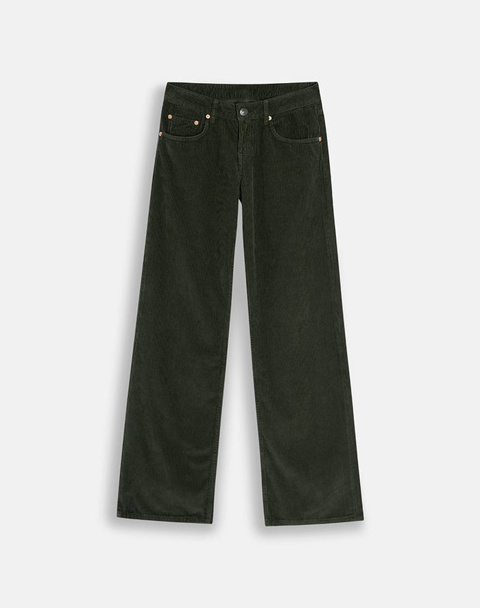 Image of Low Rise Parallel Trouser in Corduroy Green