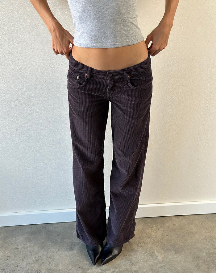 Image of Low Rise Parallel Trouser in Corduroy Shale