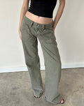 Image of Low Rise Relaxed Cargo Jeans in Olive