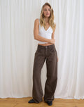 Image of Low Rise Roomy Jeans in Dark Chocolate