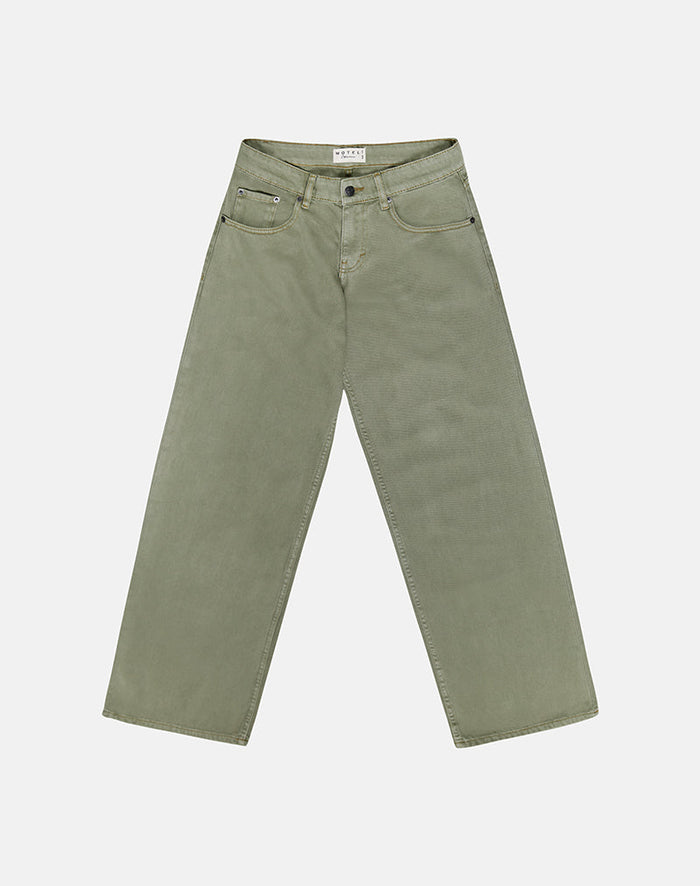 Image of Low Rise Roomy Jeans in Fern Green