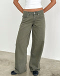 Image of Low Rise Roomy Jeans in Olive
