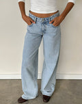 Image of Low Rise Roomy Jeans in Stripe 80s Light Blue Wash