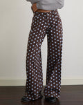 Image of Low Rise Roomy Trouser in Mono Polka Brown