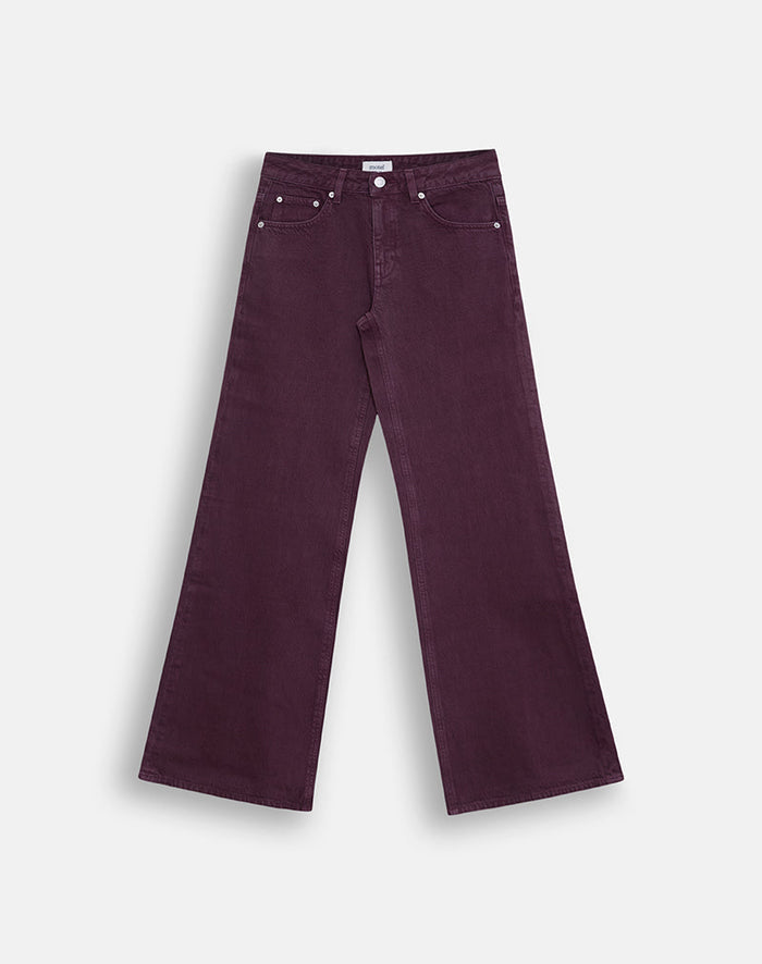Image of Low Rise Slouchy Flare Jeans in Pinot Noir