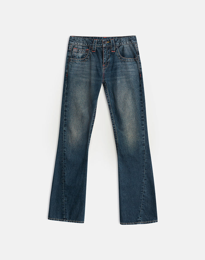 Image of Low Rise Twisted Seam Jeans in Dirty Green