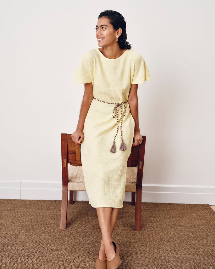 Luxe Cotton Gauze Beach Dress - Pale Daffodil | Plus Size & Straight Size Women's Fashion | Universal Standard