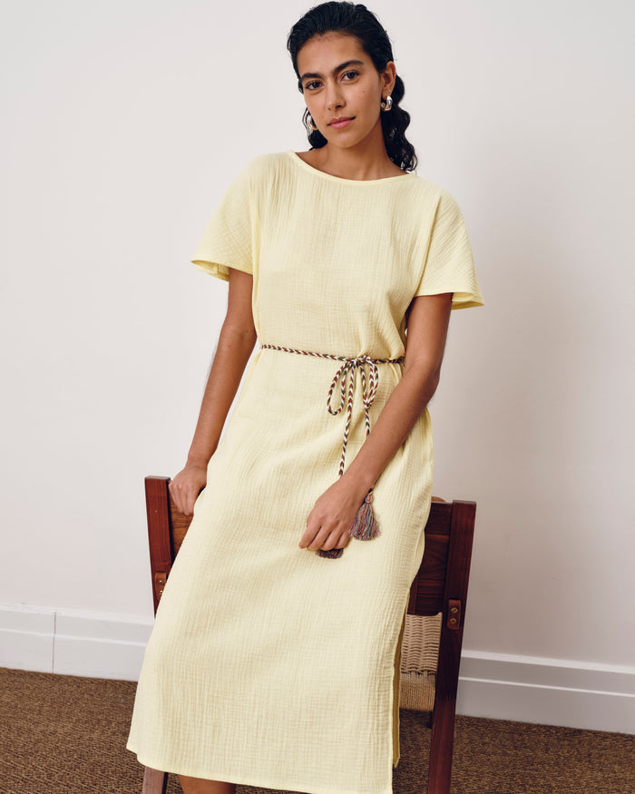 Luxe Cotton Gauze Beach Dress - Pale Daffodil | Plus Size & Straight Size Women's Fashion | Universal Standard