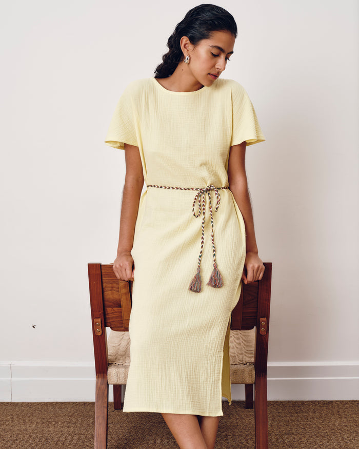 Luxe Cotton Gauze Beach Dress - Pale Daffodil | Plus Size & Straight Size Women's Fashion | Universal Standard