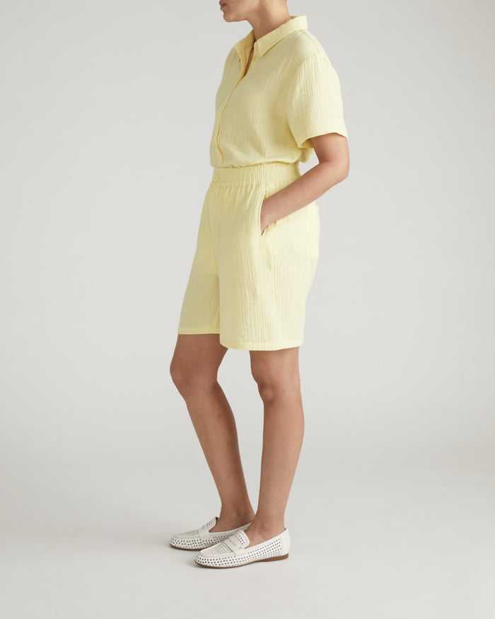 Luxe Cotton Gauze Beach Short - Pale Daffodil | Plus Size & Straight Size Women's Fashion | Universal Standard
