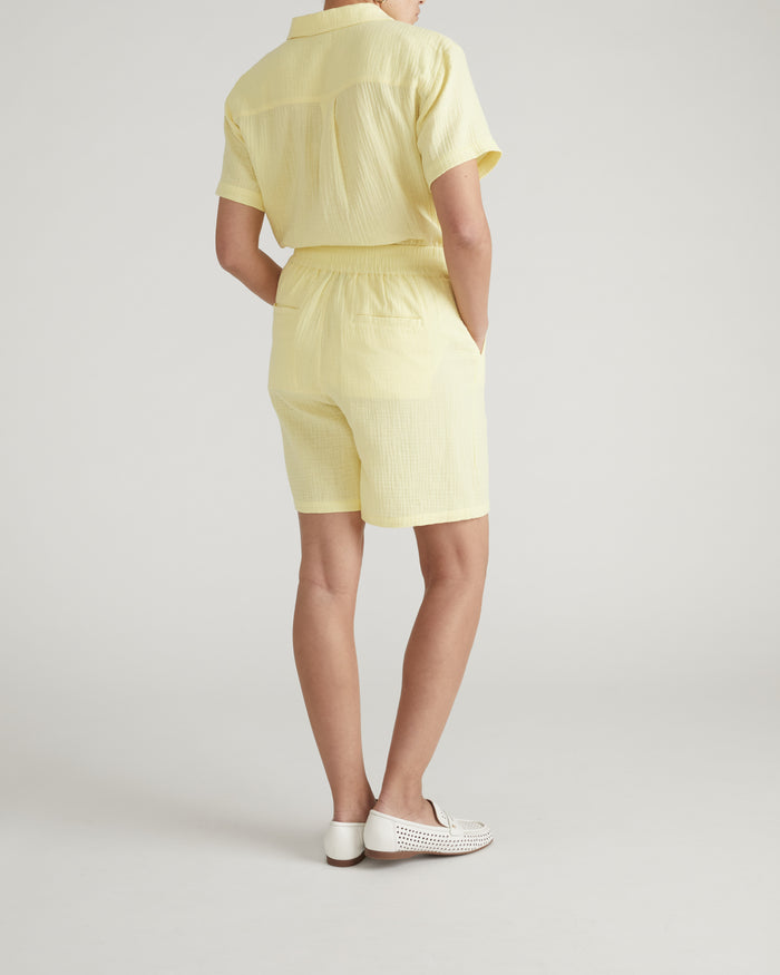 Luxe Cotton Gauze Beach Short - Pale Daffodil | Plus Size & Straight Size Women's Fashion | Universal Standard
