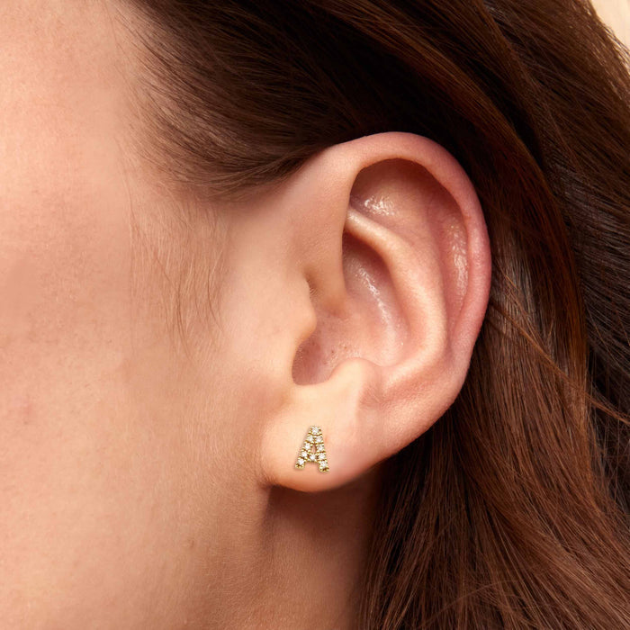Luxe Letter Diamond Initial Single Stud | Plus Size & Straight Size Women's Fashion | Universal Standard