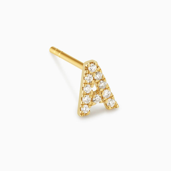 Luxe Letter Diamond Initial Single Stud | Plus Size & Straight Size Women's Fashion | Universal Standard