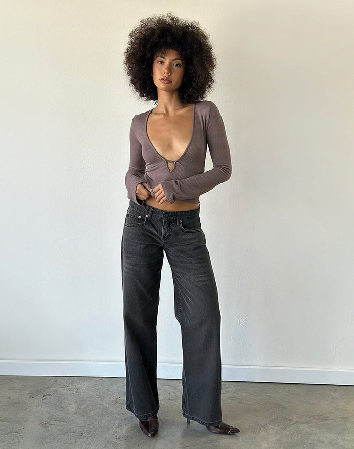 Image of Mahkota Top in Thick Ribbed Coffee Quartz