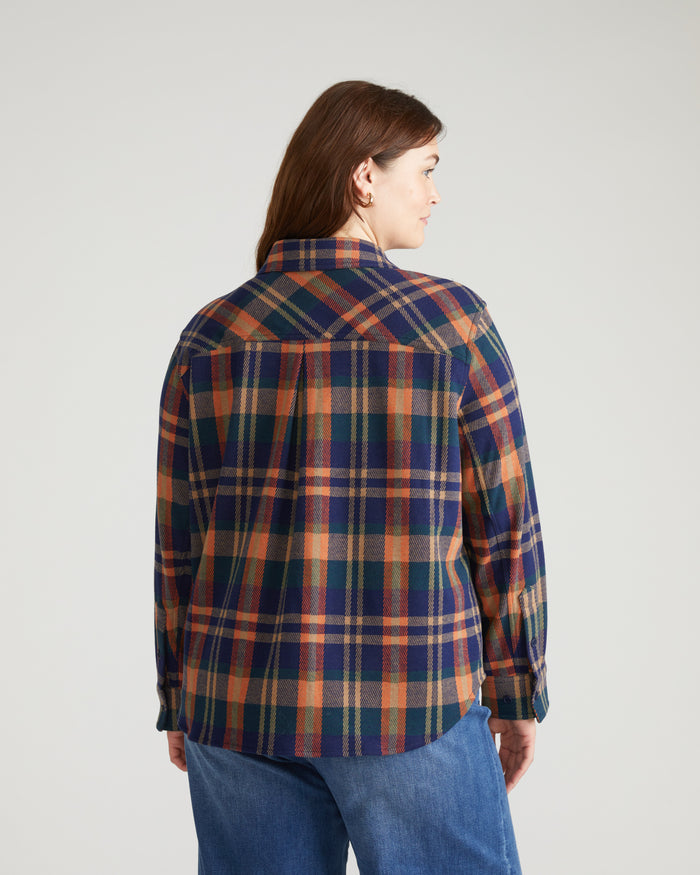 Maine Stretch Flannel Shirt - Autumn Apple Plaid | Plus Size & Straight Size Women's Fashion | Universal Standard