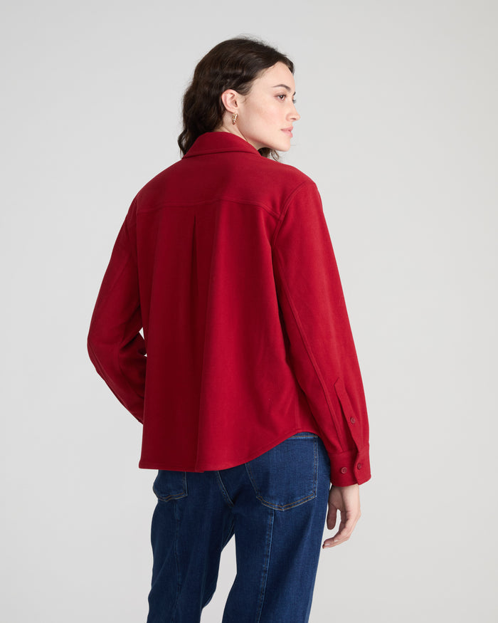 Maine Stretch Flannel Shirt - Autumnal Red | Plus Size & Straight Size Women's Fashion | Universal Standard