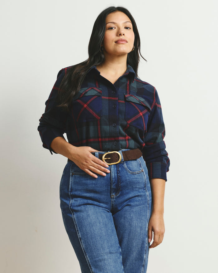Maine Stretch Flannel Shirt - Bedford Plaid | Plus Size & Straight Size Women's Fashion | Universal Standard