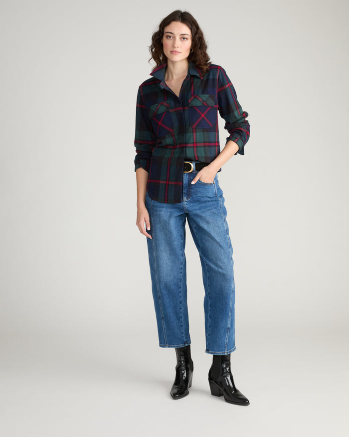 Maine Stretch Flannel Shirt - Bedford Plaid | Plus Size & Straight Size Women's Fashion | Universal Standard