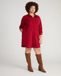 Maine Stretch Flannel Shirtdress - Autumnal Red | Plus Size & Straight Size Women's Fashion | Universal Standard