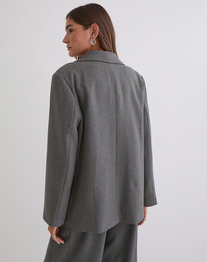 Image of Maiwa Textured Tailoring Blazer in Charcoal