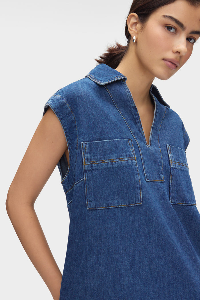 Matt Mini Denim Dress
