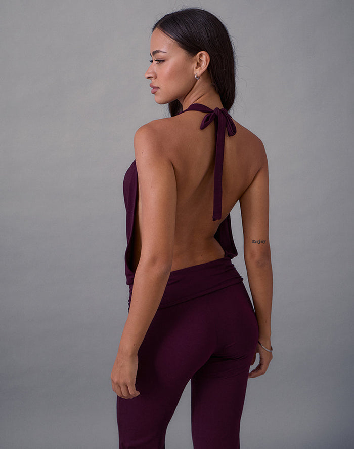 Image of Mayla Backless Jumpsuit in Fig