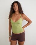 Image of Mayoti Top in Rayon Jersey Apple Green with Studs
