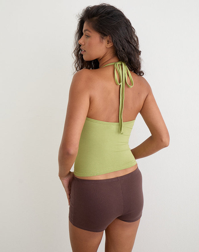 Image of Mayoti Top in Rayon Jersey Apple Green with Studs
