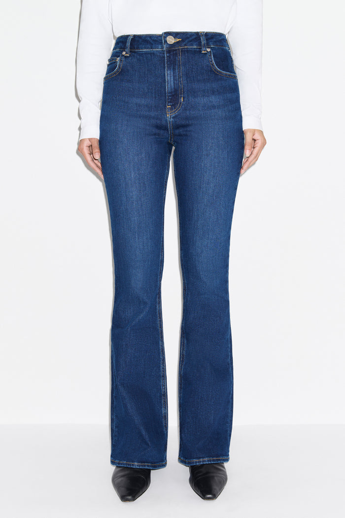 Mid Rise Slim Flare Jeans