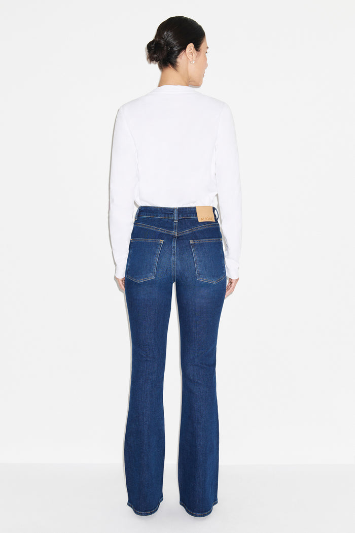 Mid Rise Slim Flare Jeans