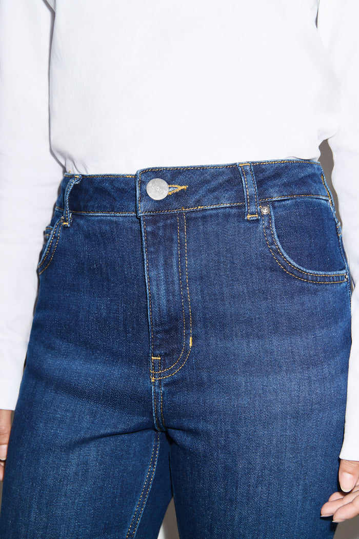 Mid Rise Slim Flare Jeans