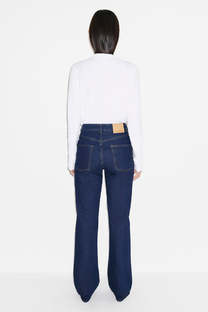 Mid Rise Straight Flare Jeans
