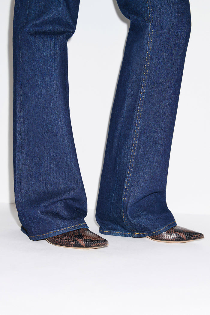 Mid Rise Straight Flare Jeans