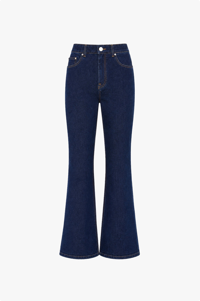 Mid Rise Straight Flare Jeans
