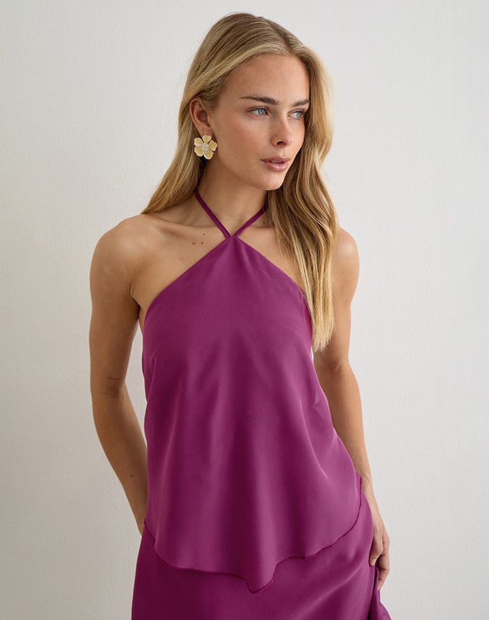 Image of Milaya Mini Dress in Chiffon Berry