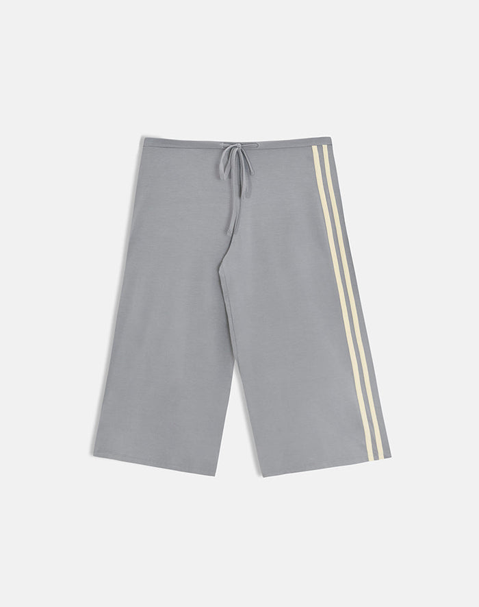 Image of Mino Capri Trouser in Grey with Lemon Yellow Binding