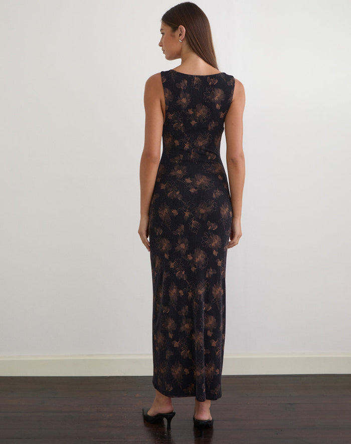 Image of Minso Maxi Dress in Black with Bronze Shimmer
