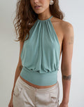 Image of Miruna Halterneck Top in Aqua Grey