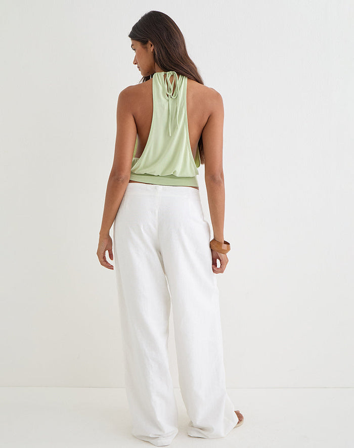 Image of Miruna Halterneck Top in Pistachio