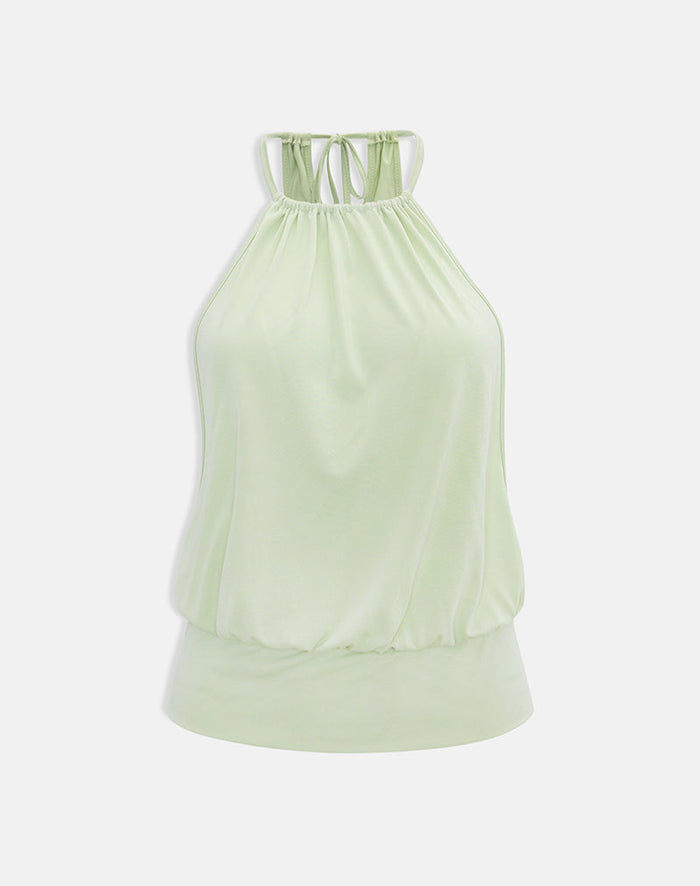Image of Miruna Halterneck Top in Pistachio