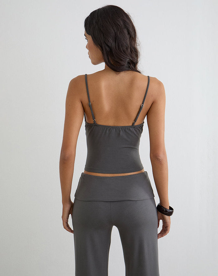 Image of Morty Top in Spiral Charcoal Grey