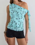 Image of Nani Off Shoulder Top in Winding Ivy Blue