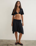 Image of Nestapa Tie Waist Midi Skirt in Black