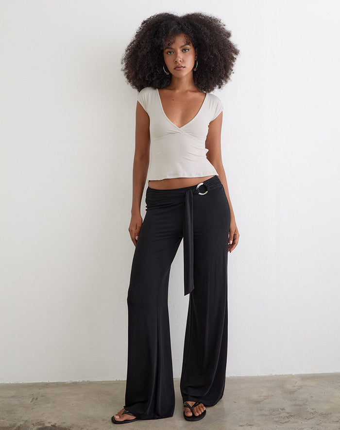 Image of Netan Crossover Top in Cannoli Cream