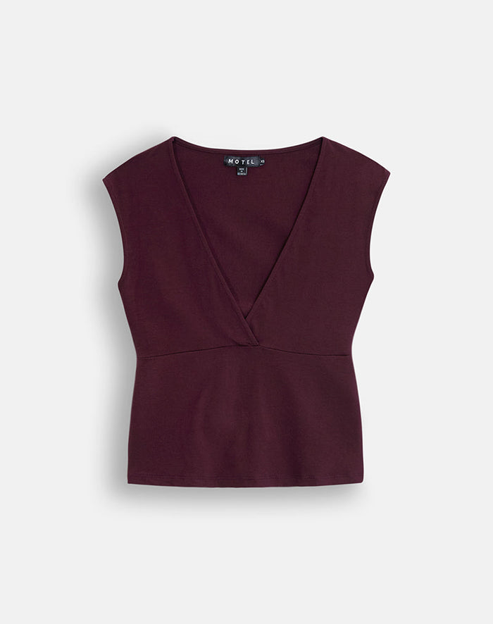 Image of Netan Crossover Top in Dark Plum