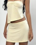 Image of Nidya A-Line Mini Skirt in Rayon Lemon