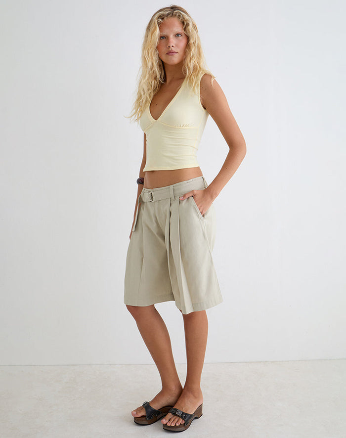 Image of Niso Utility Short in Cotton Twill Latte