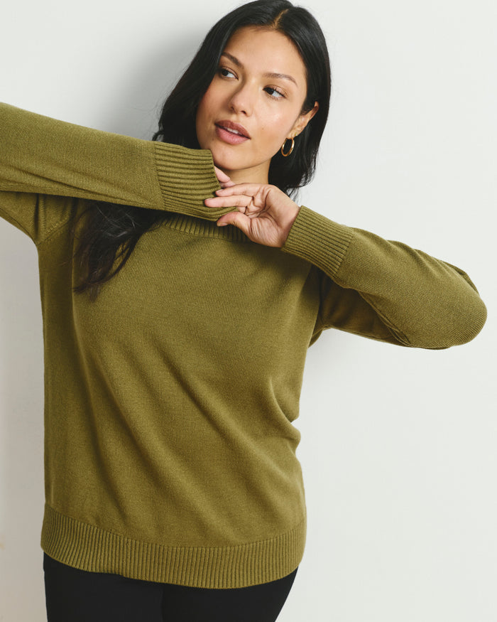 Noomi Cold Shoulder Sweater - Capulet Olive | Plus Size & Straight Size Women's Fashion | Universal Standard
